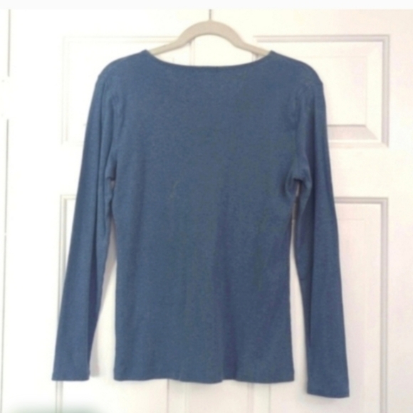 Ralph Lauren Denim Sweater Lace-up Knit Sweater Top Size Medium Long Sleeve - Picture 3 of 6